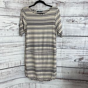 Tart Dress Womens small striped short sleeve mini Tunic Modal Blend Crew Neck‎